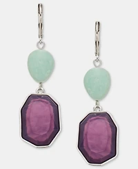 Style & Co Bead & Stone Double Drop Earrings, Macy's Exclusive
