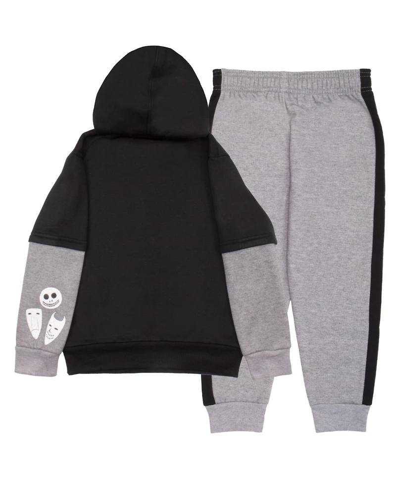 Nightmare Before Christmas Little Boys 2 Piece Fleece Hoodie and Jogger Pants Set