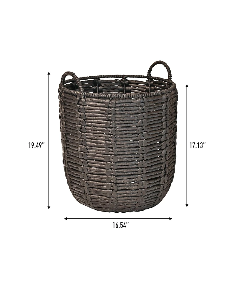 Jonathan Y Laurel 19.49" Bohemian Hand-Woven Abaca Hamper Basket with Handles