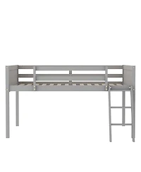 Full Wood Low Loft Bed With Ladder, Ladder Can Be Placed On The Left Or Right