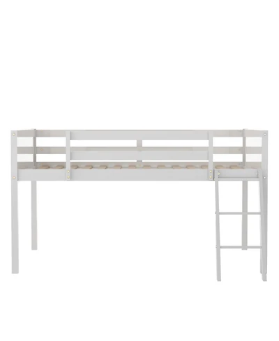 Full Wood Low Loft Bed With Ladder, Ladder Can Be Placed On The Left Or Right