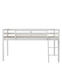 Full Wood Low Loft Bed With Ladder, Ladder Can Be Placed On The Left Or Right