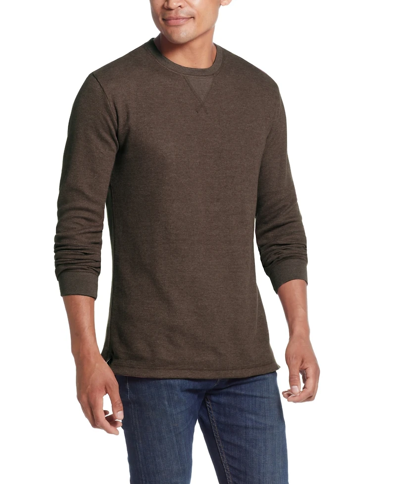 Weatherproof Vintage Men's Long Sleeve Waffle Crewneck T-Shirt