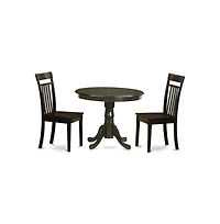 East West Furniture 3 Pc Kitchen Table set-Kitchen Table and 2 Dining Chairs