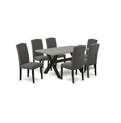East West Furniture 7-Pc Dining Room Set