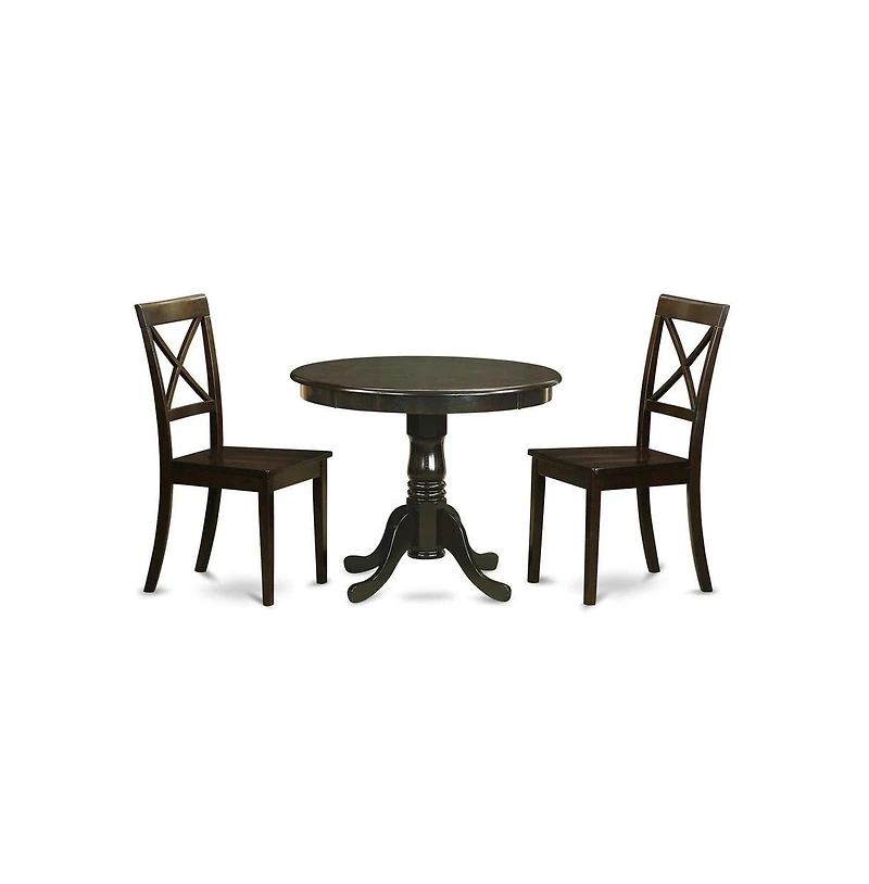 East West Furniture 3 Pc Kitchen Table set- Table plus 2 Dining Chairs