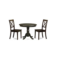East West Furniture 3 Pc Kitchen Table set- Table plus 2 Dining Chairs