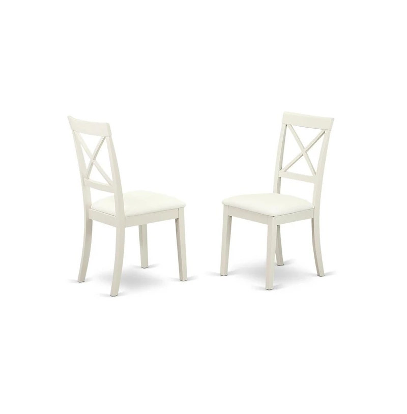 East West Furniture Dining Room Set Linen White