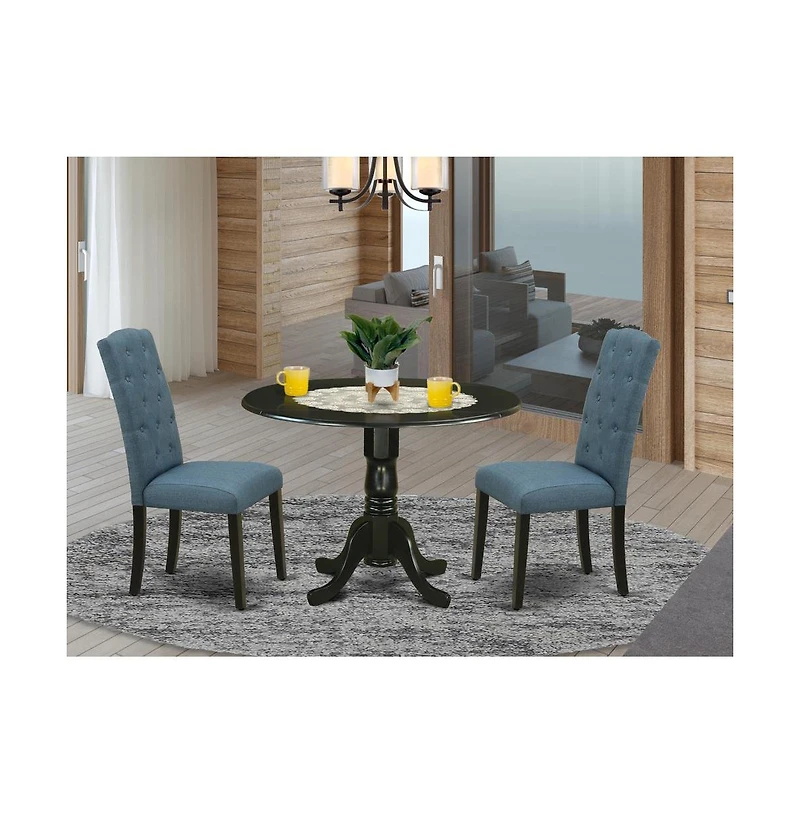 East West Furniture Dining Room Set Black
