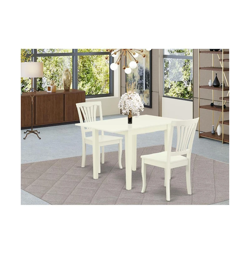 East West Furniture Dining Room Set Linen White