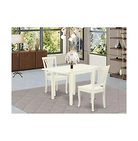 East West Furniture Dining Room Set Linen White