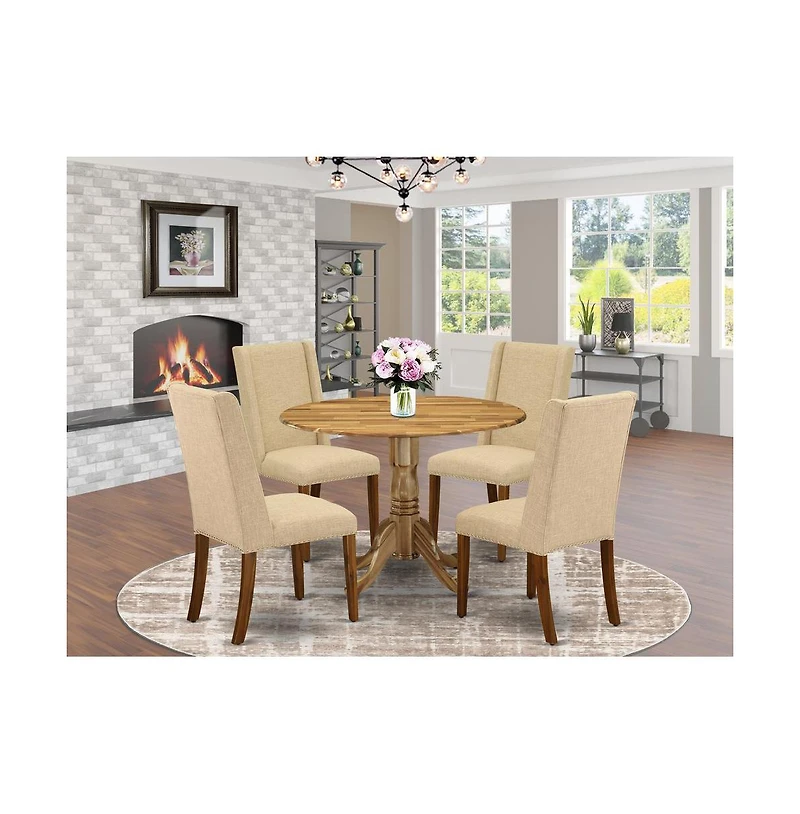East West Furniture Dining Room Set Natural