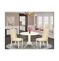 East West Furniture Dining Room Set Linen White