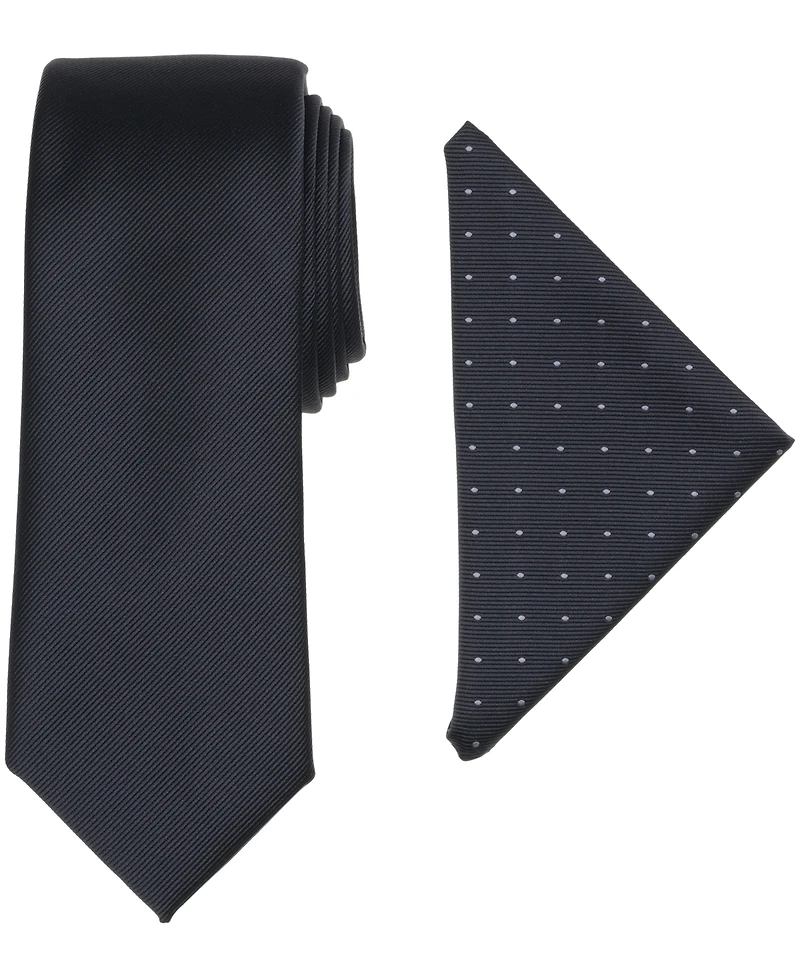 Alfani Men's Modern Textured Tie & Pocket Square Set, Created for Macy's