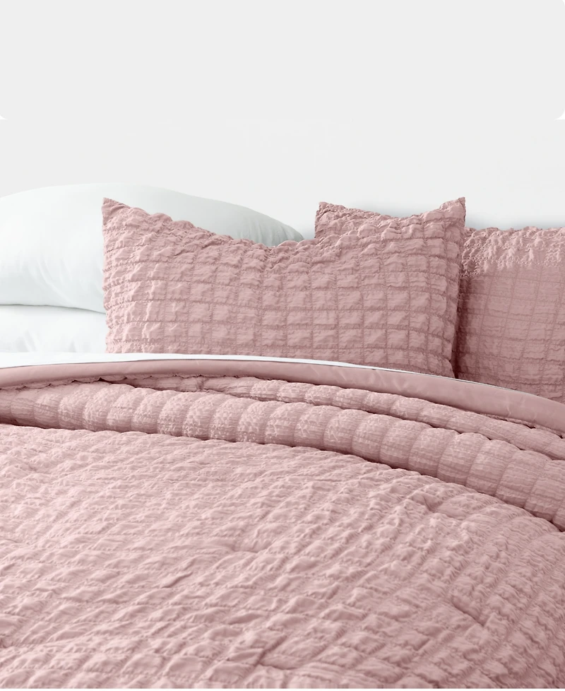 Ienjoy Home Textured Seersucker Box 3-Pc. Comforter Set, Twin/Twin Xl
