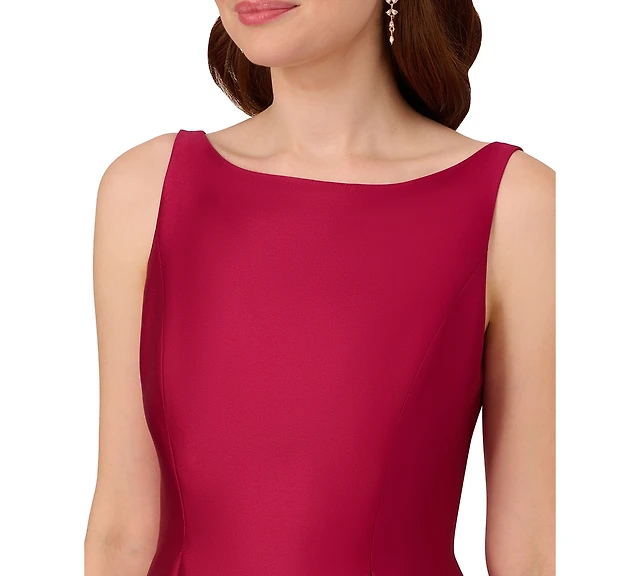 adrianna papell boat-neck a-line dress Adrianna Papell Women's Boat-Neck Fit & Flare Midi Dress