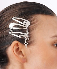 Steel Snap Hair Clips With Star Charms