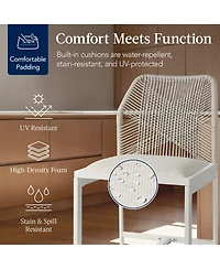 Best Choice Products Set of 2 Indoor Outdoor Counter Height Barstools w/ All-Weather Rope & Aluminum