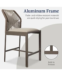 Best Choice Products Set of 2 Indoor Outdoor Counter Height Barstools w/ All-Weather Rope & Aluminum