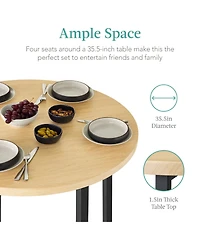 Best Choice Products 5-Piece Modern Round Counter Height Dining Set w/ 4 Chairs, 1.5in Thick Table