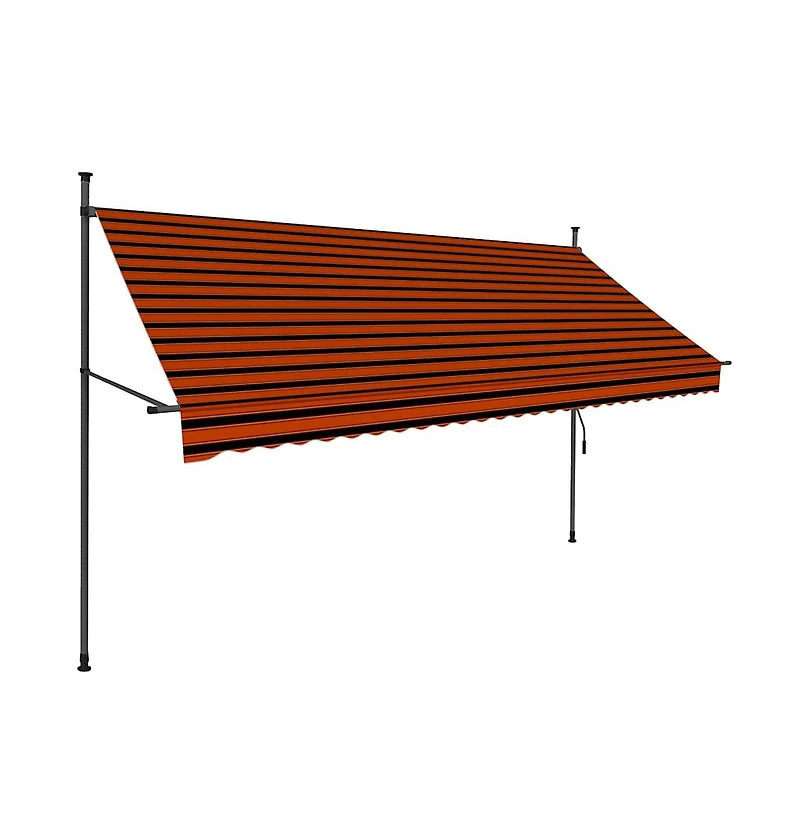 Retractable Awning Orange and Brown