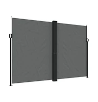 vidaXL Retractable Side Awning Anthracite 100% polyester with a Pu coating