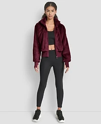 Dkny Sport Women's Faux-Fur Zip-Front Bomber Jacket