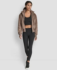 Dkny Sport Women's Faux-Fur Zip-Front Bomber Jacket