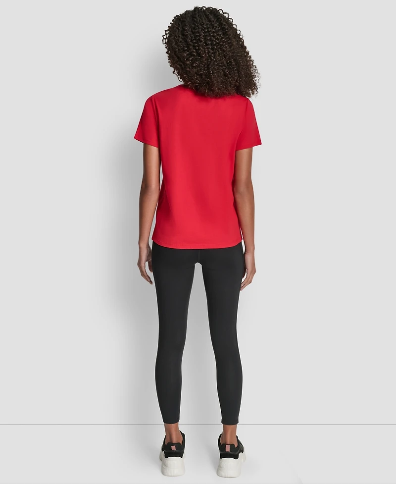 Dkny Women's Arched Exploded Rhinestone Crewneck T-Shirt