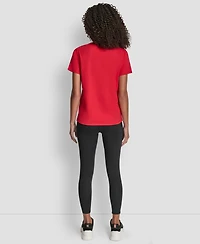 Dkny Women's Arched Exploded Rhinestone Crewneck T-Shirt