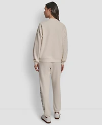 Dkny Women's Exploded Rhinestone Varsity Logo Sweatshirt