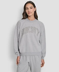 Dkny Women's Exploded Rhinestone Varsity Logo Sweatshirt