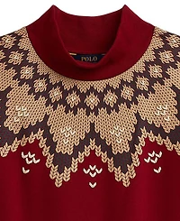 Polo Ralph Lauren Girls 7-16 Fair Isle Boxy Long Sleeve Sweatshirt