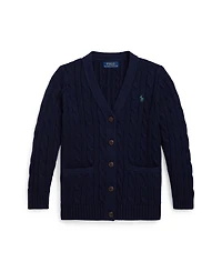 Polo Ralph Lauren Girls 2T-6X Cable V-Neck Cardigan