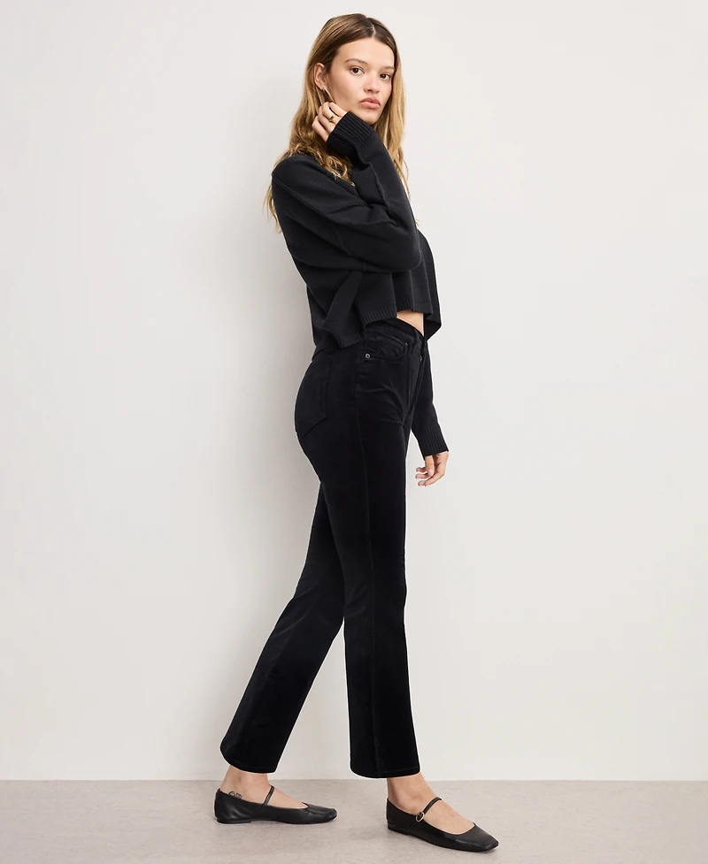 Good American Women's Velvet High Rise Kick Flare Pants