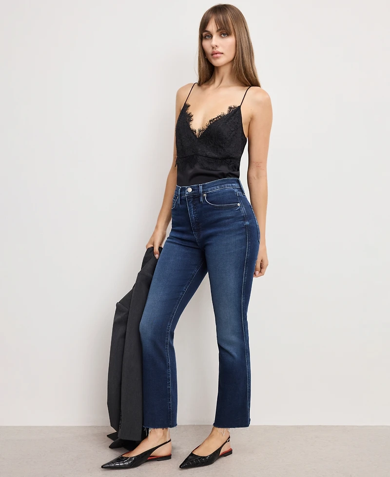Good American Women's Soft Tech Standard Kick Flare Jeans