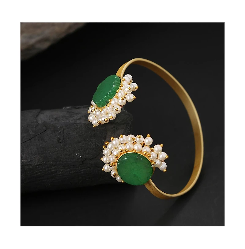 Sohi Women's Cluster Stone Cuff Bracelet