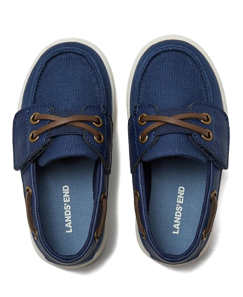 Lands' End Little Girls Canvas Easy On Boat Shoes