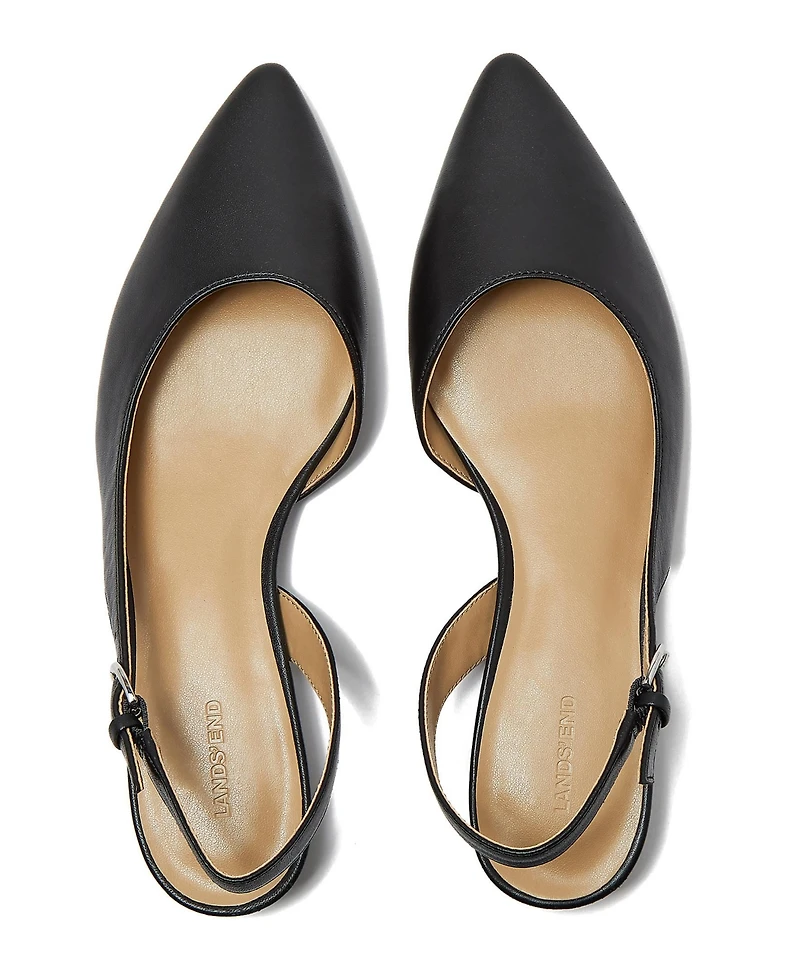 Lands' End Women's Leather Slingback Low Heels