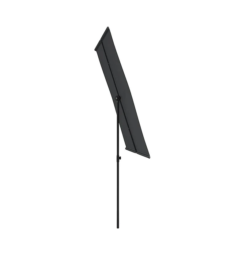vidaXL Garden Parasol Black Polyester, Aluminum 6.6 x 4.9 ft Rotatable