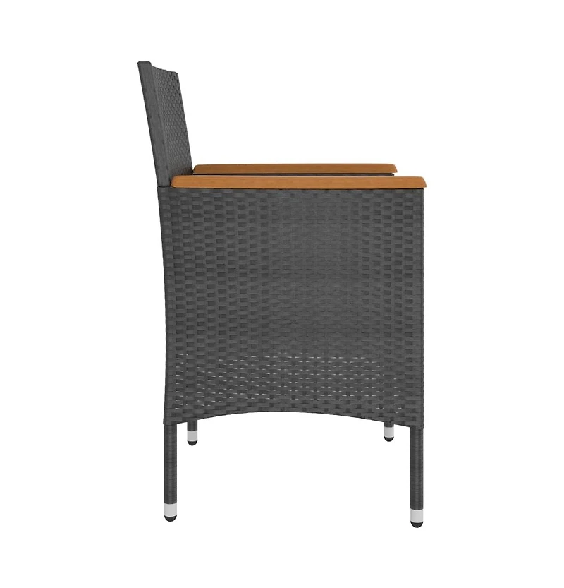 vidaXL 4 Piece Patio Chair and Stool Set Poly Rattan