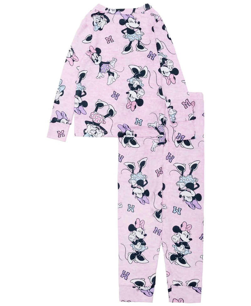 Ame Girls Toddler 2T-4T 2-Piece Minnie Mouse Printed Top and Pants Pajama Set
