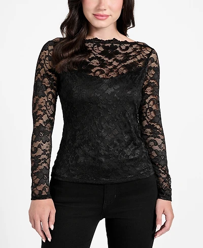 Guess Women's Nataliya Long-Sleeve Lace Top