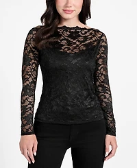 Guess Women's Nataliya Long-Sleeve Lace Top