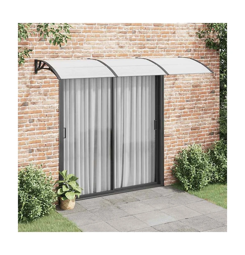vidaXL Door Canopy Black Pc Large Durable Door Canopy Rectangular