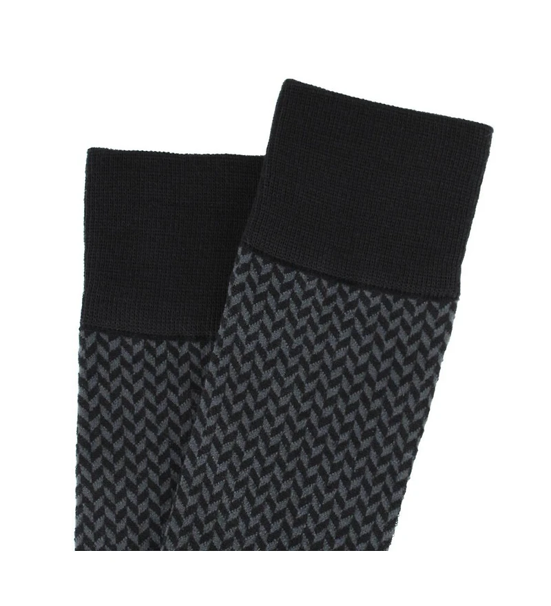 Trafalgar Benoit Herringbone Patterned Mid-Calf Merino Wool Socks (1 Pair)