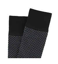 Trafalgar Benoit Herringbone Patterned Mid-Calf Merino Wool Socks (1 Pair)