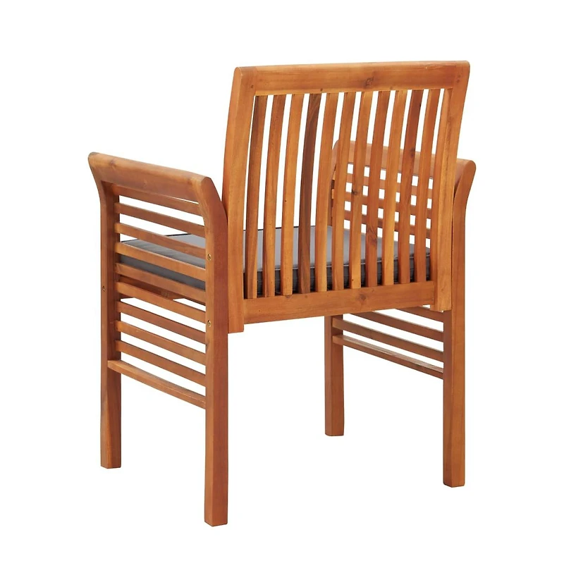 vidaXL Patio Dining Chairs with Cushions 3 pcs Solid Acacia Wood
