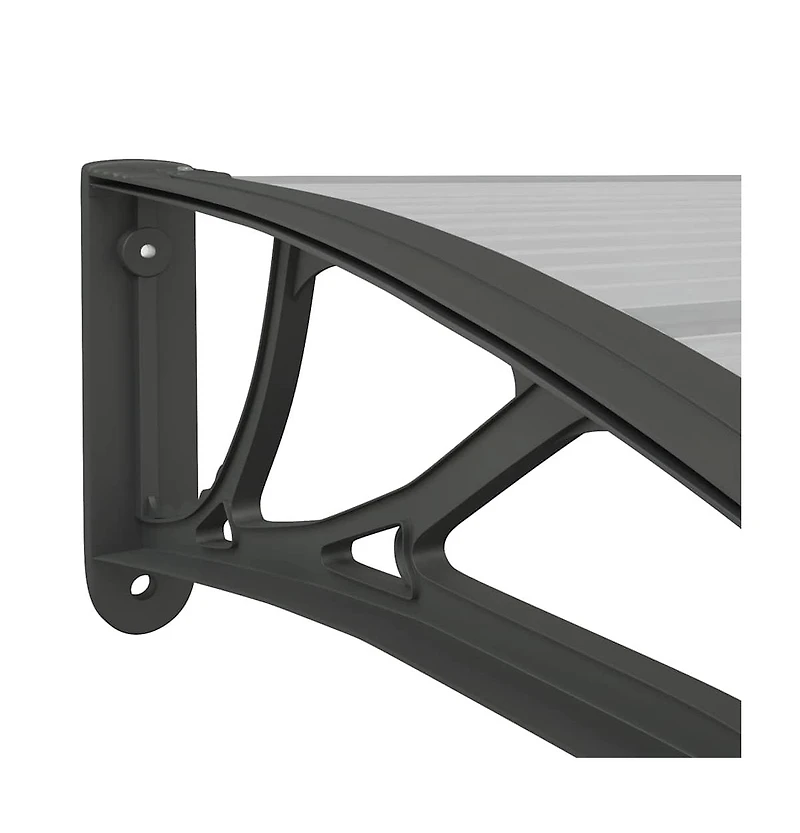 Door Canopy Black Polycarbonate, Abs, Aluminum 157.5 x 39.4 in