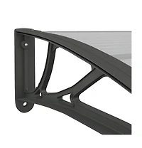 Door Canopy Black Polycarbonate, Abs, Aluminum 157.5 x 39.4 in